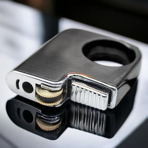 Encendedor de rueda con anillo creativo, llama suave recargable miniatura 3