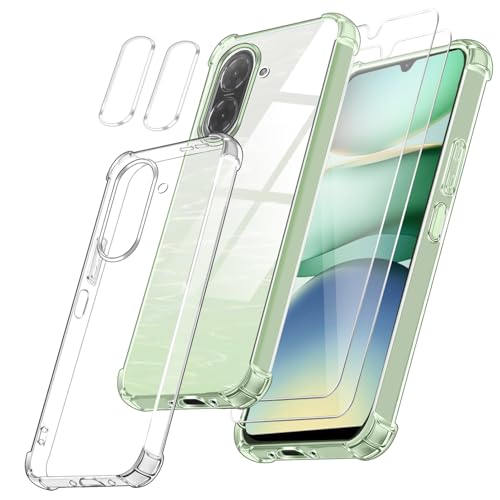 Ysjisy Hülle für Xiaomi Redmi A5 4G EU Version (Nicht für Global Version) mit 2 Stücke Schutzfolie & 2 Stücke Kameraschutz, Weich & Transparent TPU Handyhülle, Stoßfest & Anti-gelb Schutzhülle