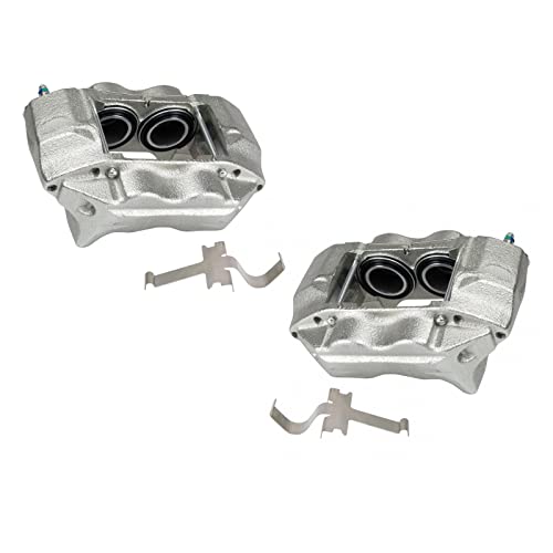 Image of TRQ Front Brake Caliper Set Zinc Coated Brackets Compatible with 1996-2002 Toyota 4Runner 2004 Tacoma