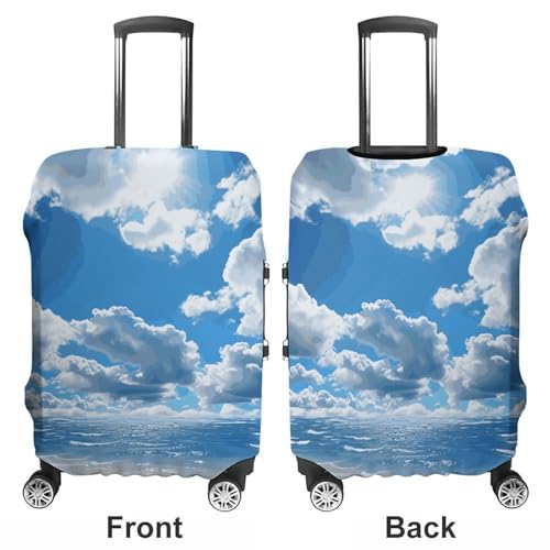 Blue Printed Luggage Cover Protector, Fits 18-32 Inch Luggage3