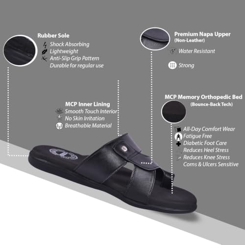 Image of DR PLUS Men's Healthcare, Diabetic and Orthopedic MCR /MCP Footwear /Sandals /Slipper /Chappal