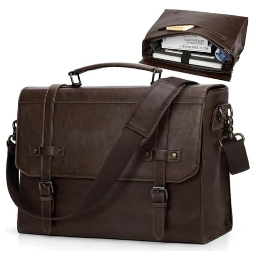 Vintage Leather Laptop Messenger Bag