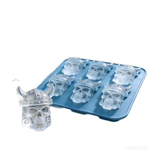 Molde de silicona para 6 cubos de hielo calavera miniatura 3