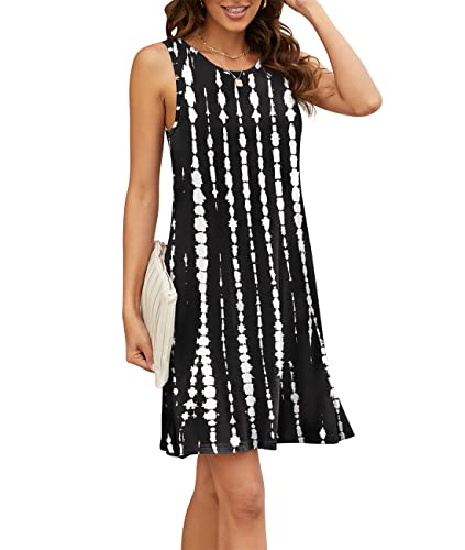 Image of Summer Dresses for Women Casual Sleeveless Swing Sundress with Pockets