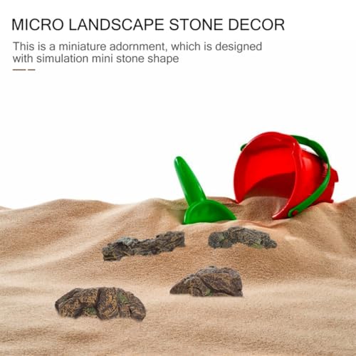 Tocón de árbol simulado de PVC con piedras falsas mini para decoración detallada de jardines 4