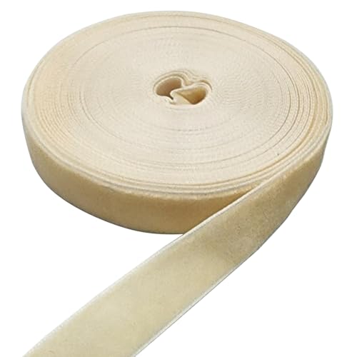 Image of 10 Yards Velvet Ribbon Spool (Beige, 5 /8 inch)