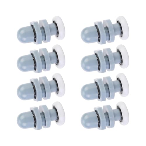Paquete de 8 ruedas de plástico resistente para puerta de baño de 20 mm como accesorio de repuesto para cabinas de ducha correderas redondas. Ruedas de repuesto redondas