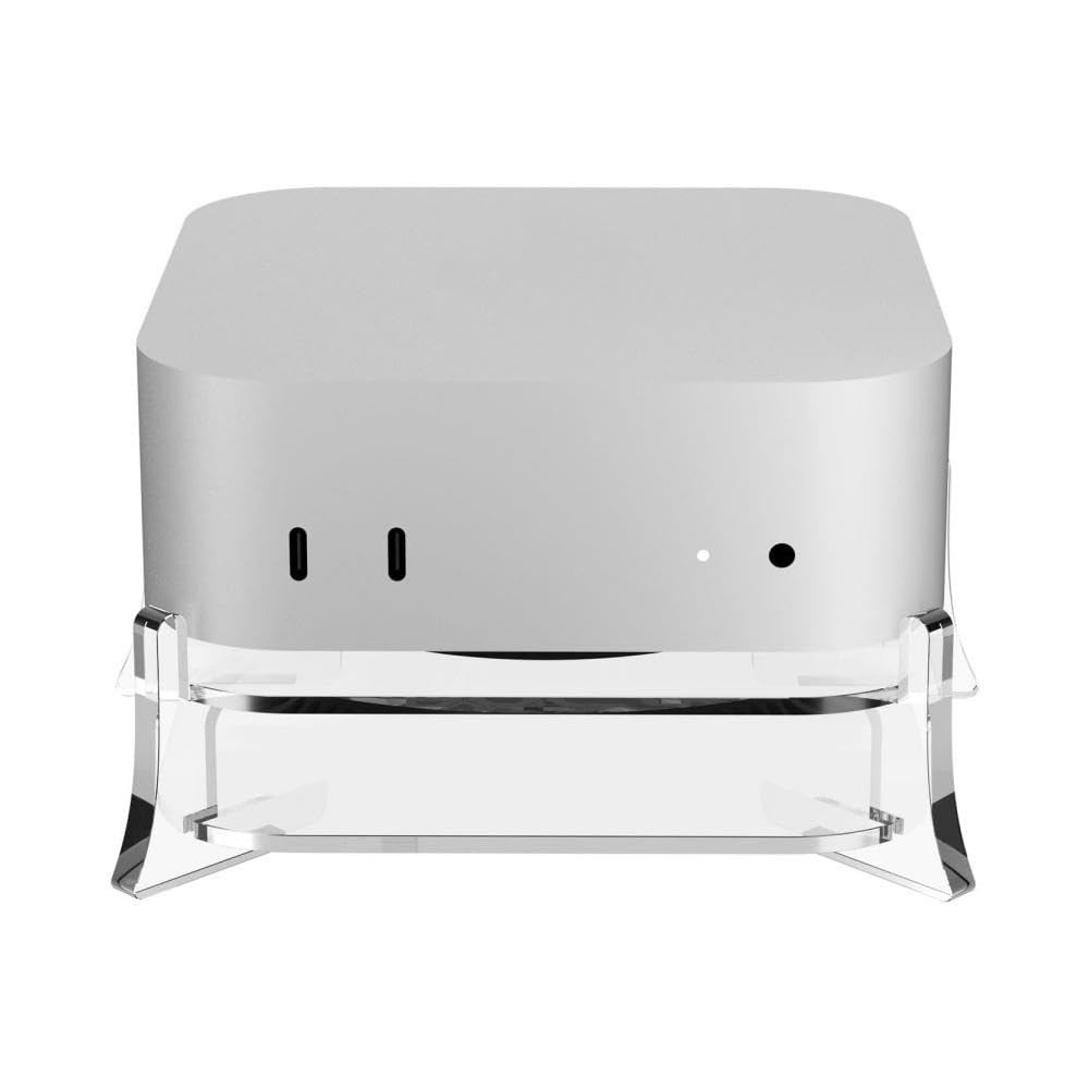 Desktop Acrylic Storage Bracket Compatible with Apple Mac mini 2024 M4 & M4 Pro, Space-Saving Stand Holder for Desk Organization-image-28
