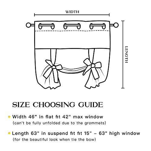 NICETOWN Blackout Valances Window Shades - Blackout Short Roman Tie Up Balloon Shades Curtain for Kitchen/Bathroom/Nursery Window (Lavender/Baby Pink, Grommet Top Panel, 46 inches W x 63 inches L) by NICETOWN - Used condition - Image 2