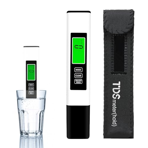 Testeur Eau Potable Numérique TDS Meter, 3 en 1 EC/TDS/Température avec Ecran LCD Test Dureté de l'eau Electronique 0-999ppm Moniteur de Qualité d'eau pour...