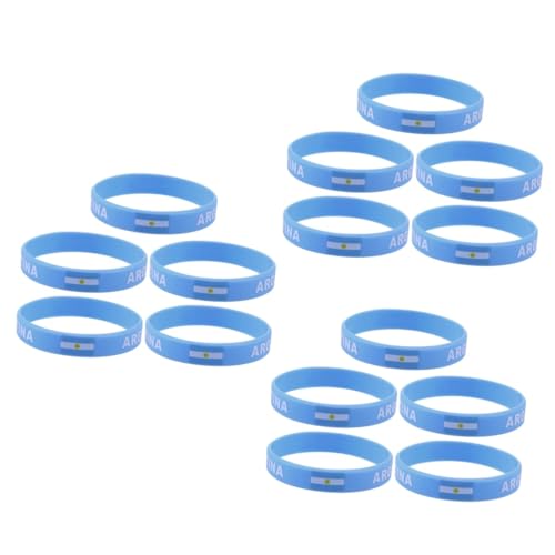 15 Pcs Country Flag Decorative Wristband Soft Silicone Wristband Argentina Mens Cuff Bracelets Adult Mens Bracelet Country Flag Printed Bracelet Thing Toddler Bulk