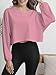 MATEAM Womens Workout Tops Casual Sweatshirt Long Sleeve Cropped Plain t Shirts Crewneck Ladies Going Out Fall Clothes Crop Loose Fit Fashion Clothing for Women Trendy Pink S