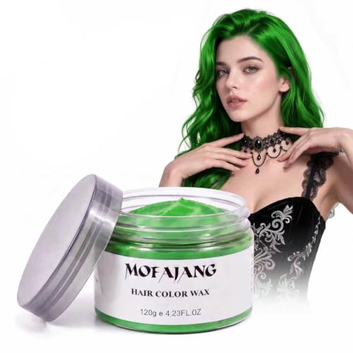 Temporary Green Hair Color Wax, Washable Temporary Hair Dye for Kids Adults