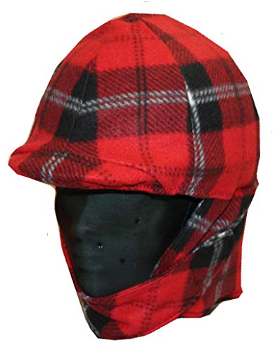 Red Plaid Fleece Equestrian Helmet Cover