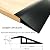 Floor Transition Strip PVC Door Threshold Ramp Doorway Edge Trim Flooring Edging Trim for Laminate Doorway Carpet Tile Floor Edge Threshold from 1/2" to 3/5" (Black, 6.6Ft)