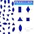 LITMIND Transparent Sapphire Blue Stained Glass Mosaic Tiles - 240 Pieces in 5 Shapes (Rectangle, Triangle, Rhombus, Square, Leaf) for Crafts & Mosaic Projects