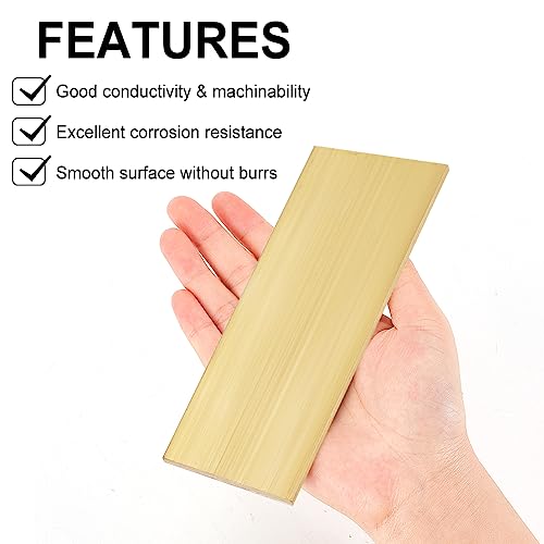 Olycraft DIY-WH0033-48G-US13 Rectangle Brass Sheet 6 Inch Length X 2 Inch Width X 1/8 Inch Thick Gold Brass Sheet Raw Brass Sheet Material Rectangle Metal Brass Sheet thumb #2
