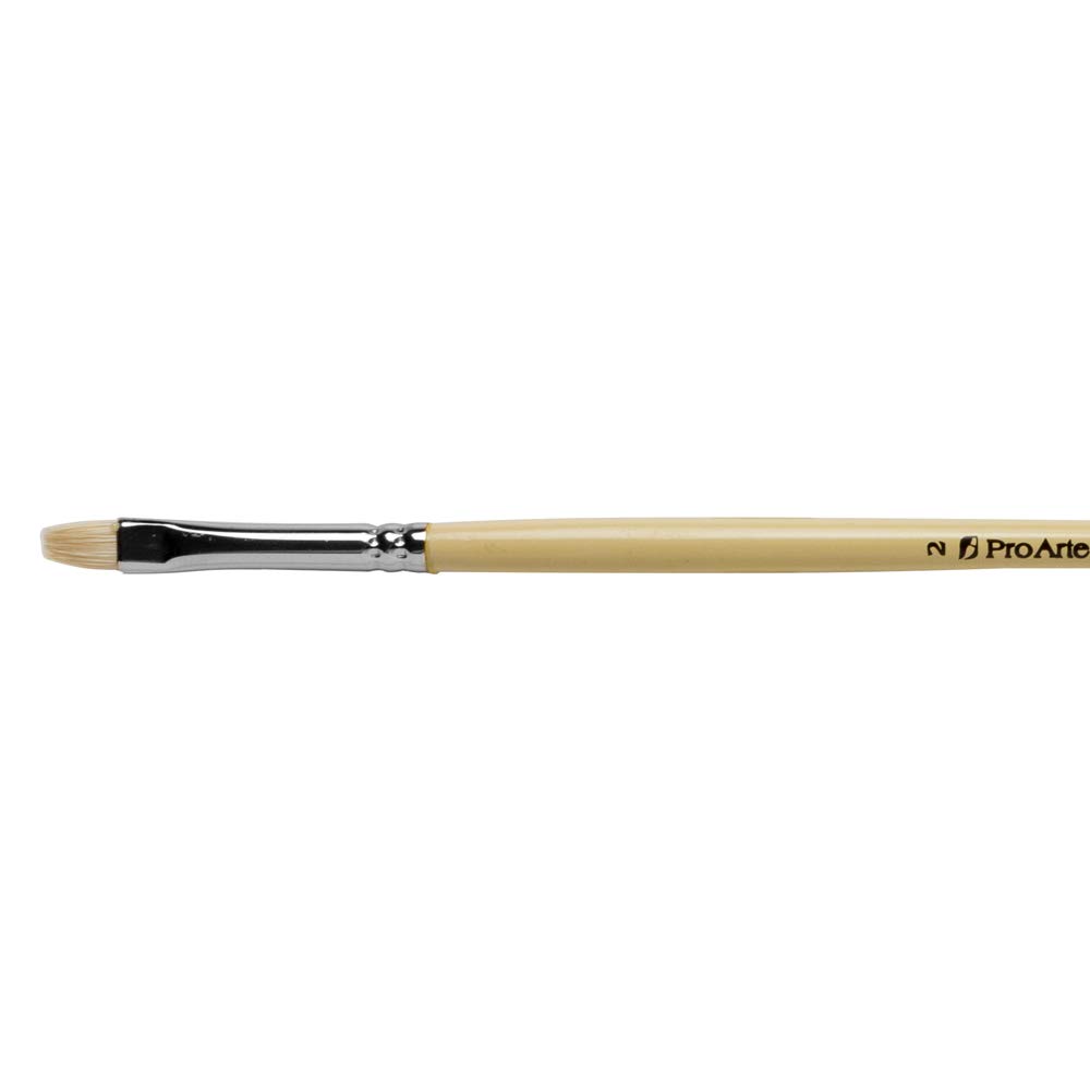 Pro Arte Beige : Series B Hog Bristle Oil / Acrylic Brush Size 2 Short Flat