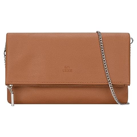GM LIKKIE Clutch Purse for Women, Large Envelope Clutch HandBag, Crossbody Foldover PU Leather Clutches bag (Camel) Cover