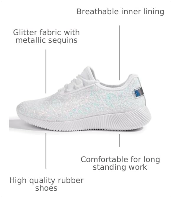 Image of K KIP WOK Fashion Glitter Sneakers for Womens Silp On Running Shoes Lightweigt Tennis Walking Sneakers