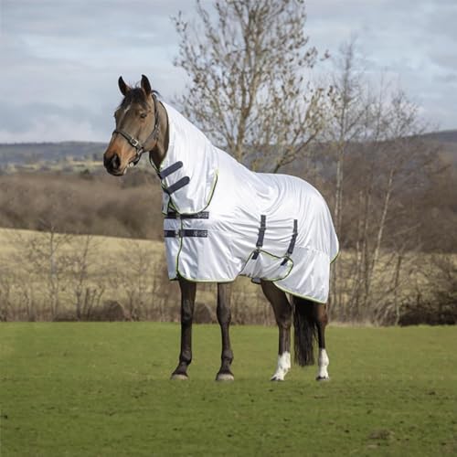 Asker Fly Combo Horse Rug With Belly Flap - White