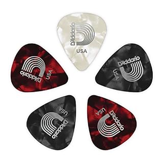 D’Addario Assortiment de médiators en celluloïd avec motif perle classique, pack de 25 - Les Beatles, Paul McCartney, John Lennon, RIngo Starr, George Harrison D'Addario Assortiment de médiators en celluloïd avec motif perle classique, pack de 25 – Image 2