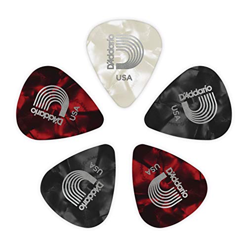 D’Addario Assortiment de médiators en celluloïd avec motif perle classique, pack de 25 - Les Beatles, Paul McCartney, John Lennon, RIngo Starr, George Harrison D'Addario Assortiment de médiators en celluloïd avec motif perle classique, pack de 25 – Image 3