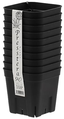 Japan Poly Pot, Prestella 90, Set of 10, Black