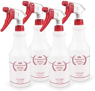 Plastic Spray Bottle (4 Pack, 24 Oz, All-Purpose) Uineko Heavy Duty Spraying Bottles