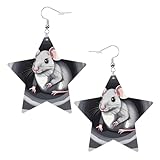 Pendientes de estrella con diseño de ratón en el agujero, elegantes y hermosos, ligeros, colgantes para mujeres y niñas