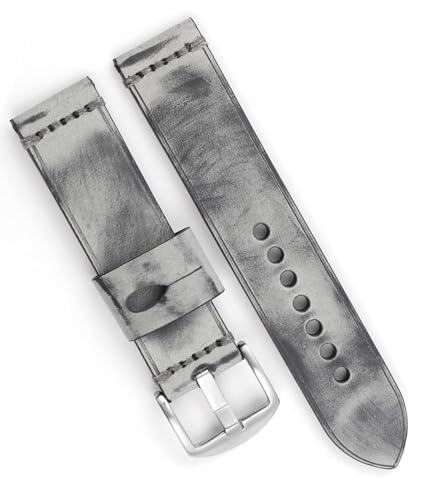 Bracelet montre vintage en cuir gris pour un look quotidien homme