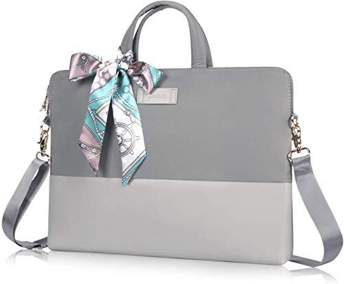 Kamlui 14 Inch Laptop Bag - for Women Carrying Leather Waterproof Computer Briefcase Shoulder Messenger Laptop Sleeve Case for Macbook Pro Air HP Lenovo Dell