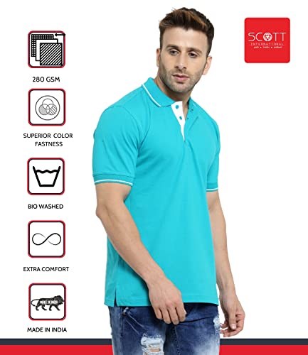Image of Scott International Men's Cotton Regular Fit Polo T-Shirt