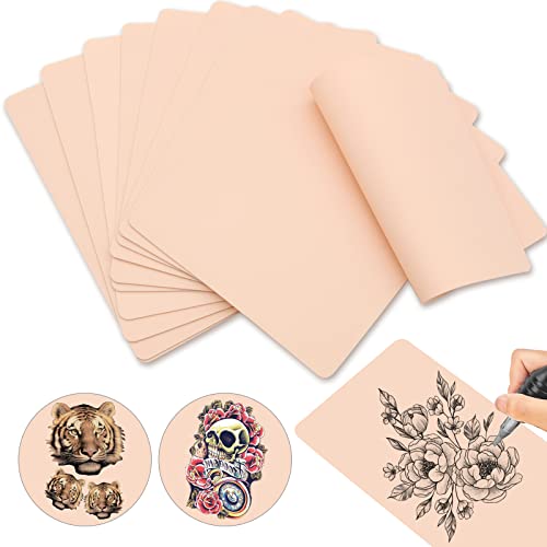 Tattoo Übungshaut -TONBAO 10 Stück Doppelseitig Tattoo Praxis Haut 19 x 14 cm Gefälschte Übungshaut für Tattoo-Zubehör, Anfänger und erfahrene Tattoo-Künstler Cover