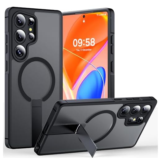 TOCOL Capa magnética para Samsung Galaxy S25 Ultra com suporte, proteção completa atualizada da câmera, compatível com Magsafe, capa Slime com proteção contra quedas para Samsung Galaxy S25 Ultra de