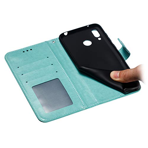 MRSTER Huawei Y7 2019 Custodia Flip, Goffratura