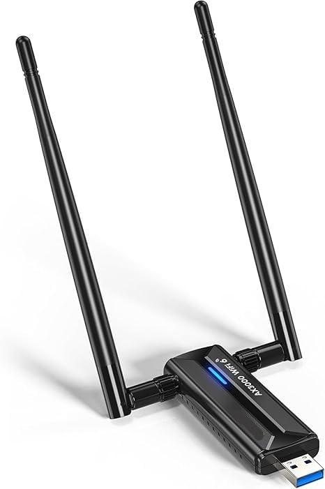 AX3000M USB 3.0 WiFi 6 Adapter Wireless WiFi Dongle Network Adapter 802.11AX Tri-Band 6GHz/5GHz/2.4GHz Dual 5dBi Antennas for PC Desktop Laptop Compatible with Windows 11/10 64Bits-image-24