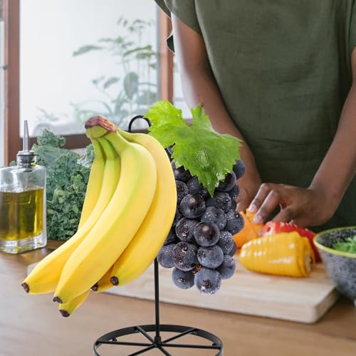 Estante colgante para frutas de hierro negro: evita golpes en plátanos y uvas 6