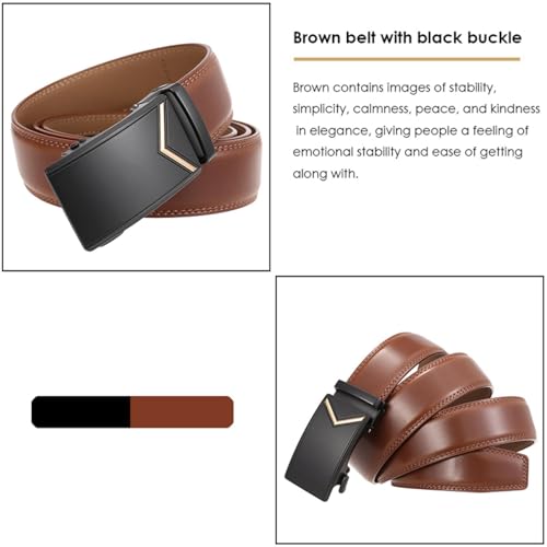 Genuine Leather Mens Strap Belt Luxury Business Dress 5