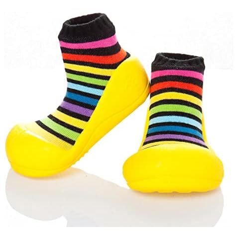 Attipas Rainbow Yellow Size S Barefoot Kids Shoes Stylish Non Slip Prewalkers Cover