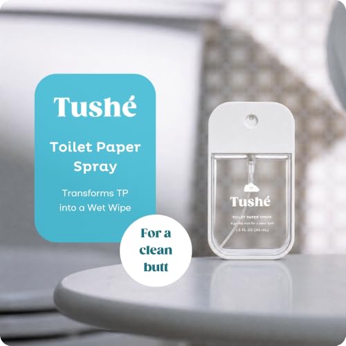 Image of TUSHE Toilet Paper Spray - Pocket-Sized - Flushable Wet Wipe Alternative - Unscented, Septic Safe - 45 ml (1.5 fl oz)