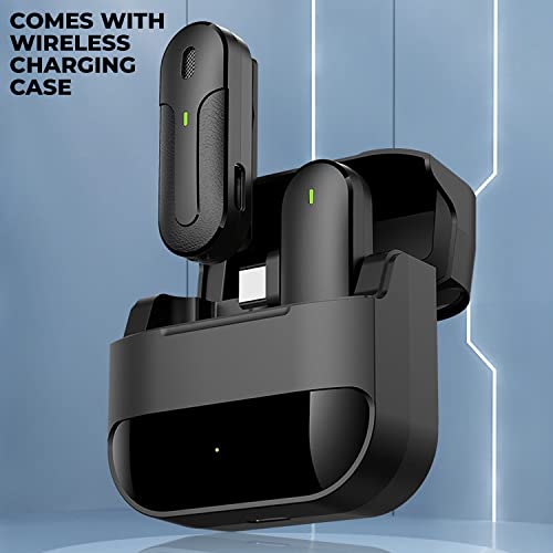 Image of Professional Grade Wireless Microphone for YouTube Videos Recording ASMR Podcast Interviews Insta Reels and YT Live Videos Streaming Collar Mic (Pack of 1, Black, Wireless Mic)