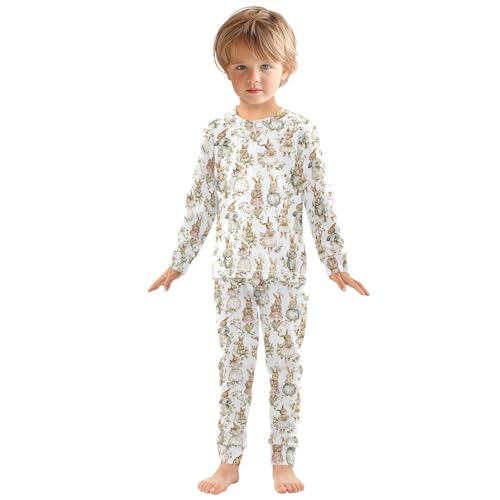 Cotton Pajama Sets Comfy Long Sleeve Sleepwear Easter Bunny Soft 2-Piece Pj 18M-8Y3