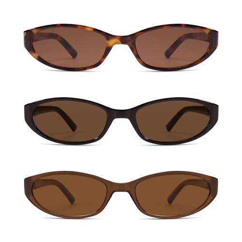 Image of Retro Oval Sunglasses Womens Mens Y2k Trendy Cateye Shades AR82299 | Narrow Round Cute Sunnies,90s 2000s Cool Skinny Frame
