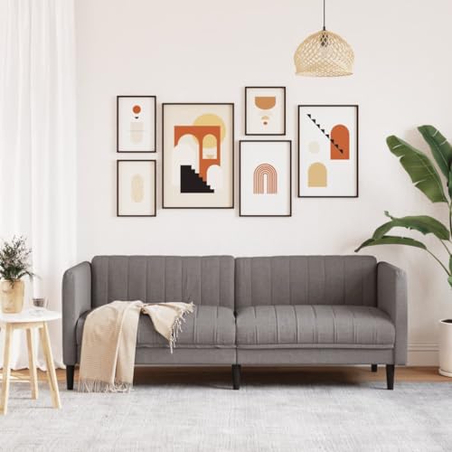 Homgoday Sofa 3-Sitzer Loungesofa Polstersofa mit Armlehnen Gästesofa Modern Couch 3er Sitzsofa Doppelsofa Sitzmöbel Sofa für Wohnzimmer, Schlafzimmer Taupe Stoff