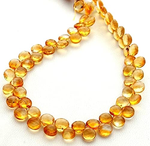 Perles en citrine cœur de 5-7mm idéales pour concevoir vos propres bijoux bohèmes chics