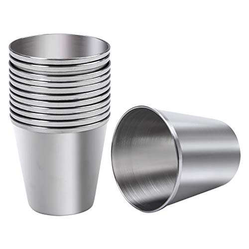 Image of Ruisita 12 Pieces Stainless Steel Shot Cups Stainless Steel Shot Glass Drinking Tumbler (1 Ounce /30 ml)