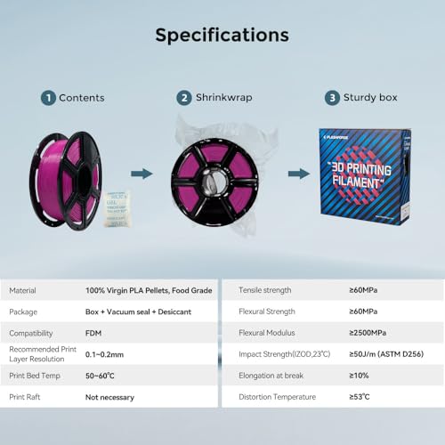 Image of FLASHFORGE 3D Printer Filament, PLA PRO Filament 1.75mm, 1KG Spool (2.2lbs), Dimensional Accuracy + /- 0.02mm for FDM 3D Printers, Better Tenacity & No Knotting (Rose)