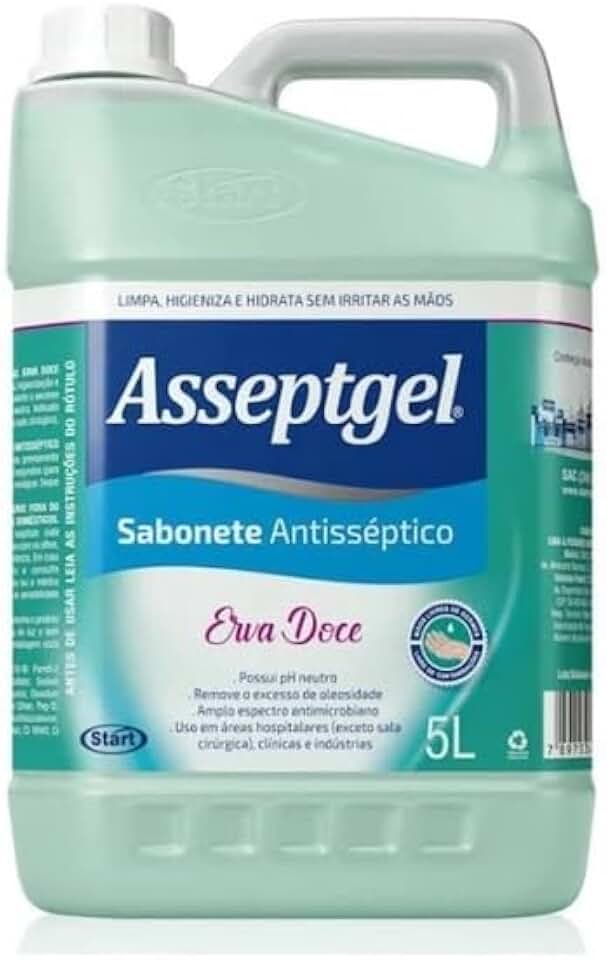 Sabonete Antisseptico Asseptgel Erva Doce Galão 5 Litros