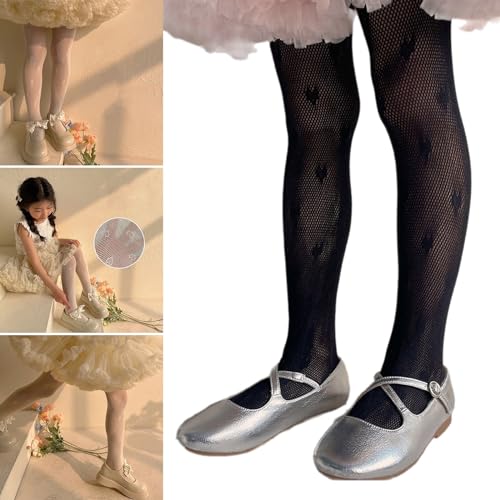 Tights, Heart Pattern Mesh Leggings for Girl Stretchy Stockings 3-12Y Girl Spring Sweet Pantyhose Kids Dress Socks2